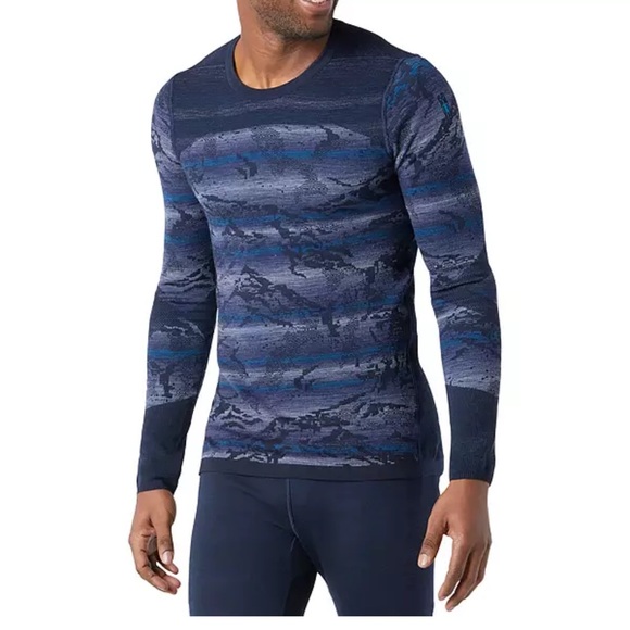 Smartwool Intraknit Merino 200 Pattern Navy Mountain Sz XXL price firm!